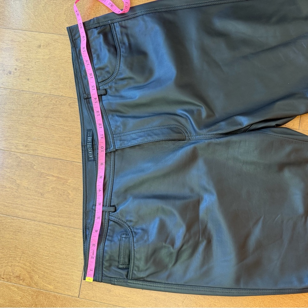 Lafayette 148 New York Black Leather 5 pocket Pants
